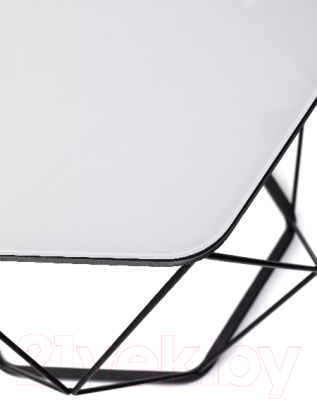 Журнальный столик РасГар Арена (черный/стекло белый)