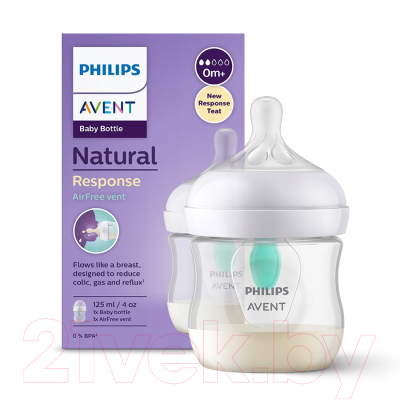 Бутылочка для кормления Philips AVENT Natural Response с клапаном AirFree / SCY670/01 (125мл)