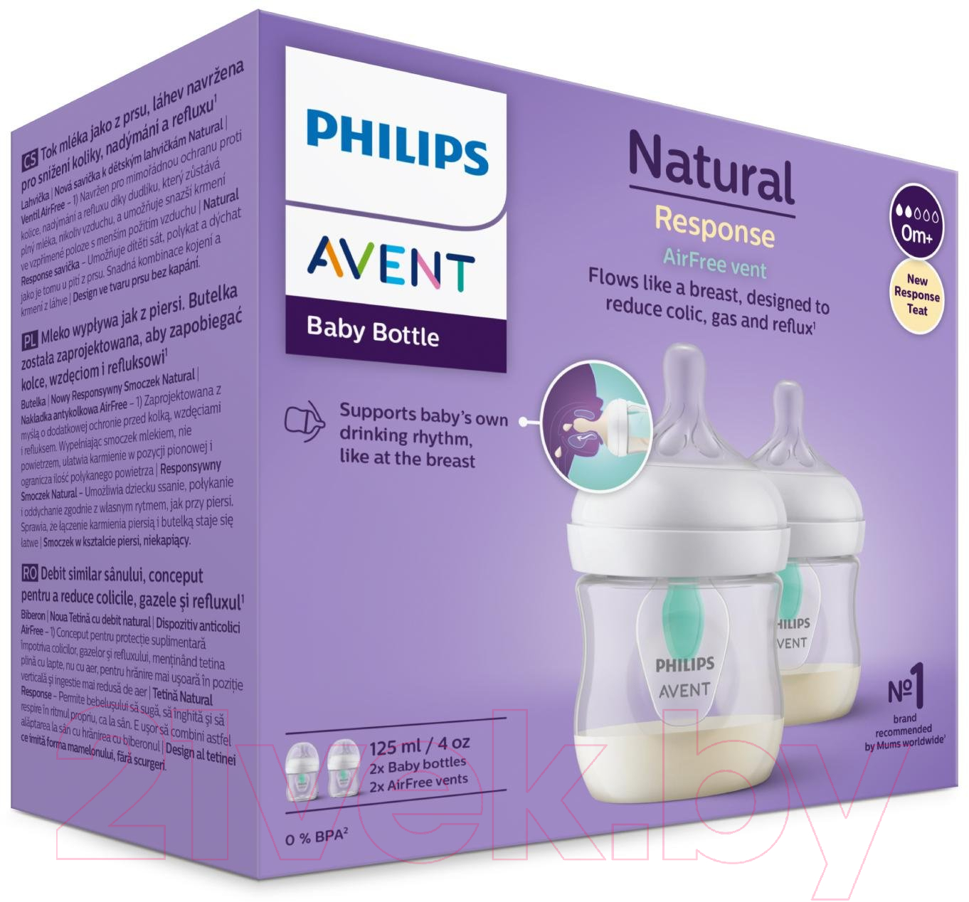 Набор бутылочек для кормления Philips AVENT AVENT Natural Response с клапаном AirFree / SCY670/02