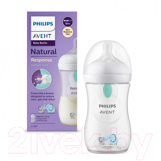 Бутылочка для кормления Philips AVENT Natural Response с клапаном AirFree / SCY673/81 (260мл) — фото 4