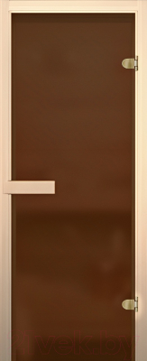 Стеклянная дверь для бани/сауны Rich Doors 70x190 6мм 2 петли (бронза матовое, ольха)