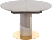 Обеденный стол Halmar Muscat 120-160x120x76 / V-CH-MUSCAT-ST (серый мрамор/светло-серый/золото) - 