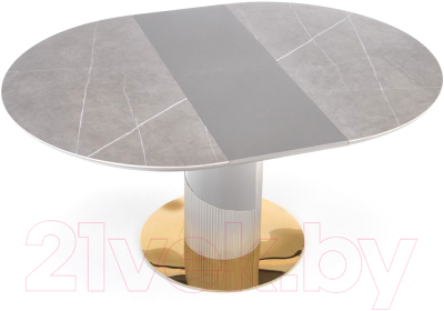 Обеденный стол Halmar Muscat 120-160x120x76 / V-CH-MUSCAT-ST (серый мрамор/светло-серый/золото)