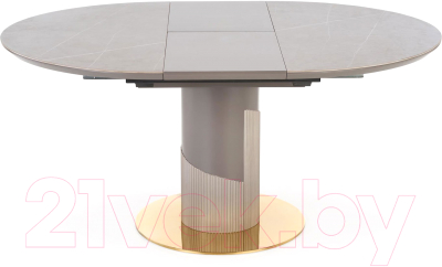 Обеденный стол Halmar Muscat 120-160x120x76 / V-CH-MUSCAT-ST (серый мрамор/светло-серый/золото)