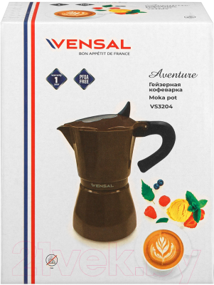 Гейзерная кофеварка Vensal VS3204 (кофейный)