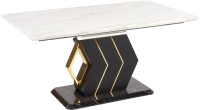 Обеденный стол Halmar Vincenzo 160-200x90x77 (белый мрамор/черный/золото) - 