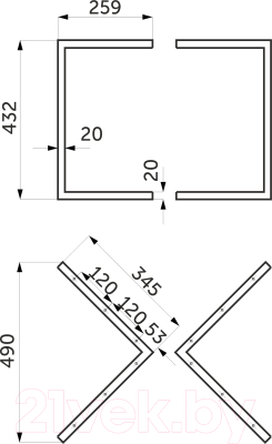 Подстолье AKS Tres Mini 432 (черный)