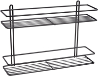 Полка для ванной AKS Classic прямая 2-ярусная (черный) - 