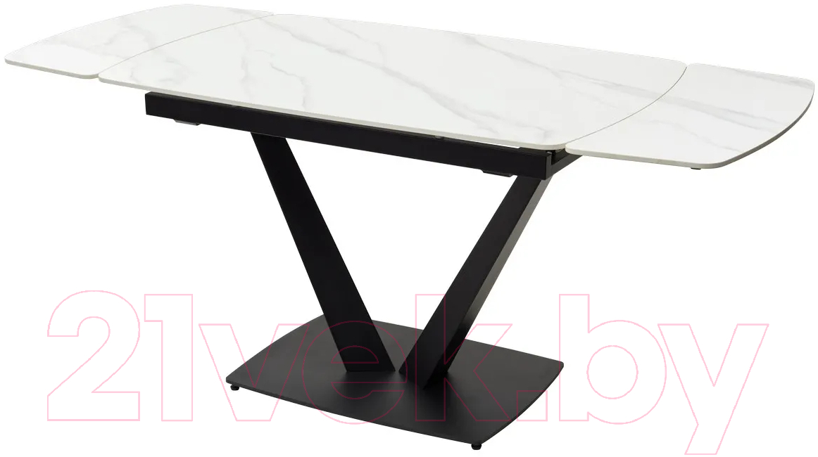 Обеденный стол M-City Alatri 120 Matt / 614M04390 (White Marble Solid Ceramic/Black) — фото 4