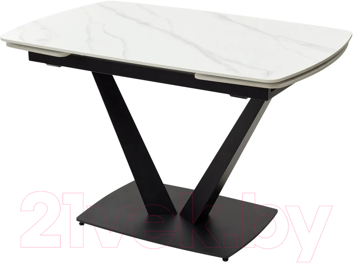 Обеденный стол M-City Alatri 120 Matt / 614M04390 (White Marble Solid Ceramic/Black)