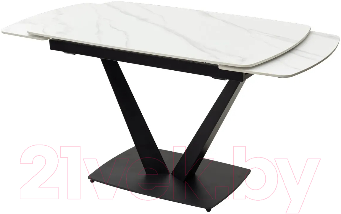Обеденный стол M-City Alatri 120 Matt / 614M04390 (White Marble Solid Ceramic/Black) — фото 2