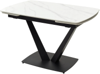 Обеденный стол M-City Alatri 120 Matt / 614M04390 (White Marble Solid Ceramic/Black) - 