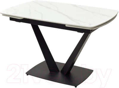Обеденный стол M-City Alatri 120 Matt / 614M04390 (White Marble Solid Ceramic/Black)