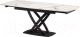 Обеденный стол M-City Foggia 140 KL-99 / 614M05213 (белый мрамор матовый/итальянская керамика/черный) - 