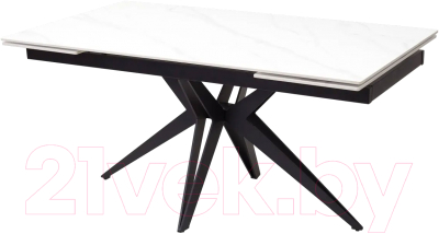Обеденный стол M-City Forio 160 Matt / 614M04285 (White Marble Solid Ceramic/Black)