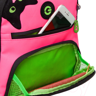 Школьный рюкзак Grizzly RG-362-4 (черный/розовый)