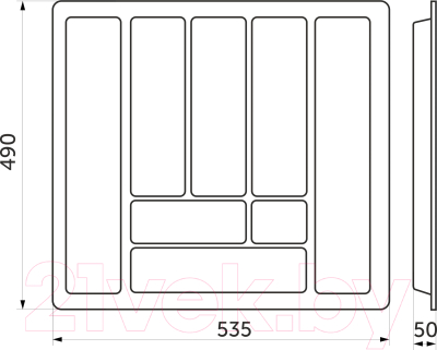 Органайзер для столовых приборов AKS Comfort 535x490 (белый)