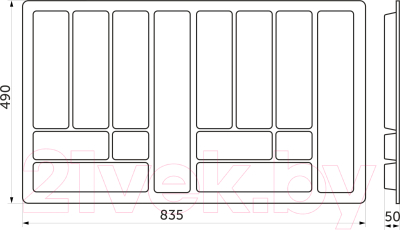 Органайзер для столовых приборов AKS Comfort 90x490 (белый)