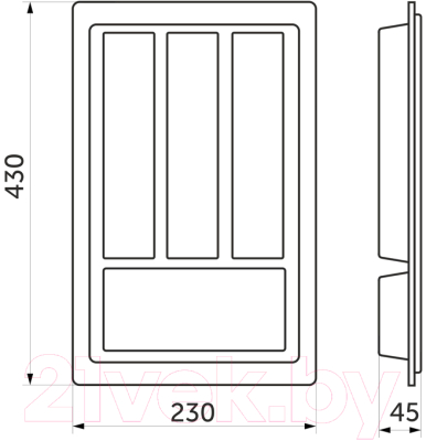Органайзер для столовых приборов AKS Standart 30x430 (белый)