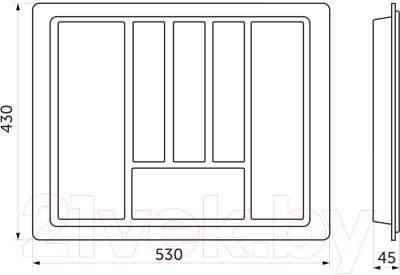 Органайзер для столовых приборов AKS Standart 60x430 (белый)