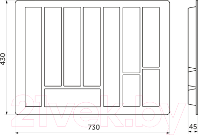 Органайзер для столовых приборов AKS Standart 80x430 (белый)