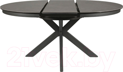 Обеденный стол Signal Porto Ceramic 120-160x120 (темно-серый мрамор/черный матовый)