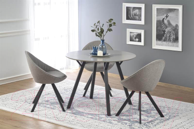 Обеденный стол Halmar Balrog Okragly 100x74 (светло-серый/черный)