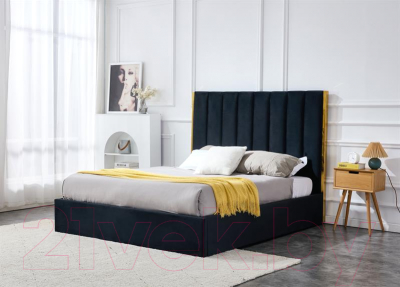 Двуспальная кровать Halmar Palazzo 200x160 (черный/золотой)