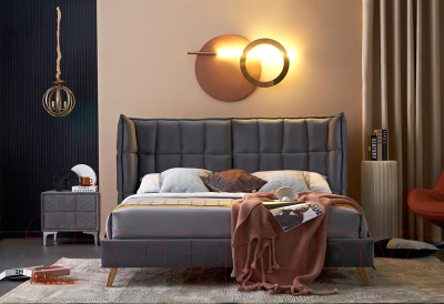 Двуспальная кровать Halmar Scandino 200x160 (серый)