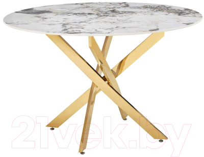 Обеденный стол Halmar Raymond 2 100x73 (белый мрамор/золото)