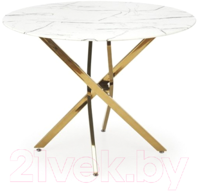 Обеденный стол Halmar Raymond 2 100x73 (белый мрамор/золото)
