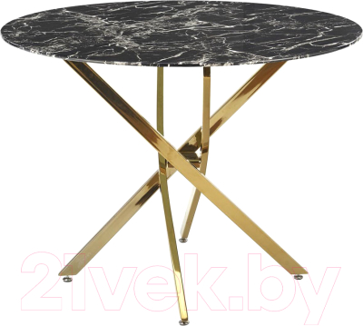 Обеденный стол Halmar Raymond 2 100x73 (черный мрамор/золото)