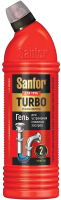 Средство для устранения засоров Sanfor Turbo Гель для прочистки канализационных труб (1л) - 