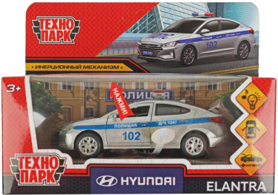 Автомобиль игрушечный Технопарк Hyundai Elantra Полиция / ELANTRA-12SLPOL-SR