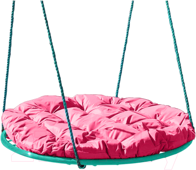 Качели подвесные M-Group Гнездо 1.2м / 17039908 (розовая подушка)