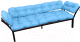 Диван садовый M-Group Дачный с подлокотниками / 12170603 (голубая подушка) - 