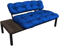 Диван садовый M-Group Дачный со столиком / 12160610 (синяя подушка) - 