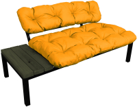 Диван садовый M-Group Дачный со столиком / 12160611 (желтая подушка) - 