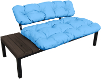 Диван садовый M-Group Дачный со столиком / 12160603 (голубая подушка) - 