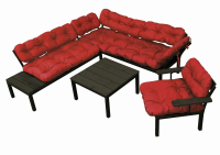 Комплект садовой мебели M-Group Дачный / 12180602 (бордовая подушка) - 