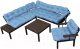 Комплект садовой мебели M-Group Дачный / 12180603 (голубая подушка) - 