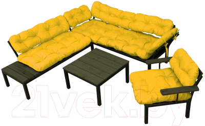 Комплект садовой мебели M-Group Дачный / 12180611 (желтая подушка)