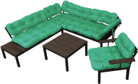 Комплект садовой мебели M-Group Дачный / 12180604 (зеленая подушка) - 