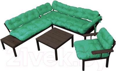 Комплект садовой мебели M-Group Дачный / 12180604 (зеленая подушка)