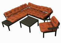 Комплект садовой мебели M-Group Дачный / 12180605 (коричневая подушка) - 