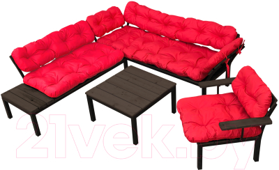 Комплект садовой мебели M-Group Дачный / 12180606 (красная подушка)