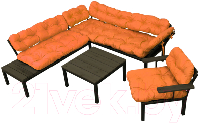Комплект садовой мебели M-Group Дачный / 12180607 (оранжевая подушка)