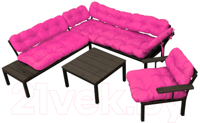 Комплект садовой мебели M-Group Дачный / 12180608 (розовая подушка)