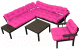 Комплект садовой мебели M-Group Дачный / 12180608 (розовая подушка) - 