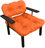 Кресло садовое M-Group Дачное / 12150607 (оранжевая подушка) - 